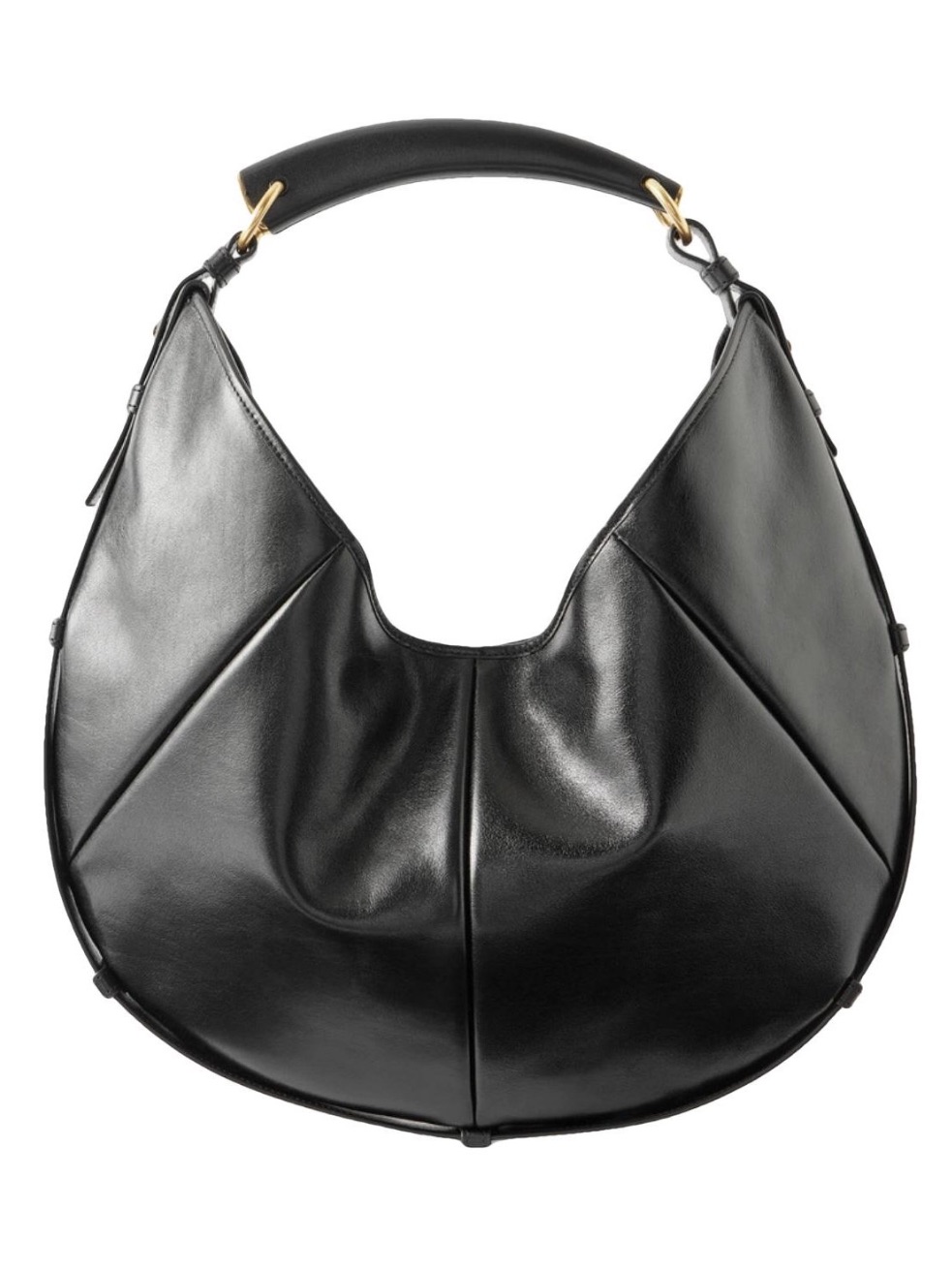 Saint Laurent Mombasa Medium Labeled Leather Hobo Shoulder Bag